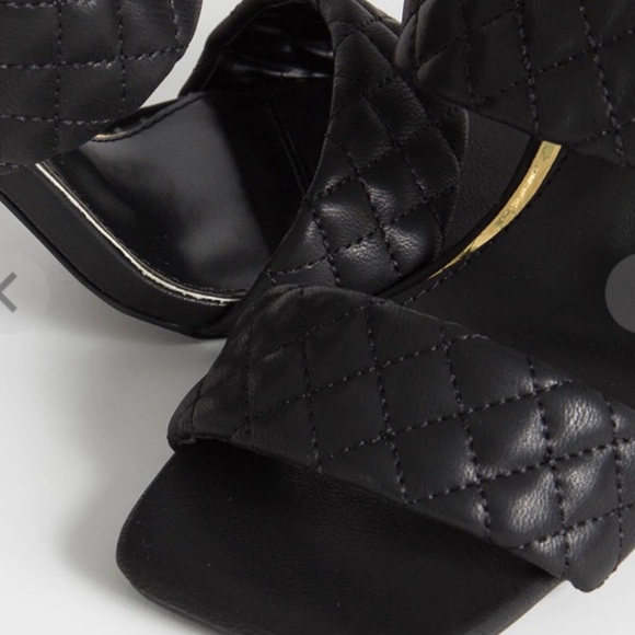 Quilted Black heeled mules - Picture 3 of 6